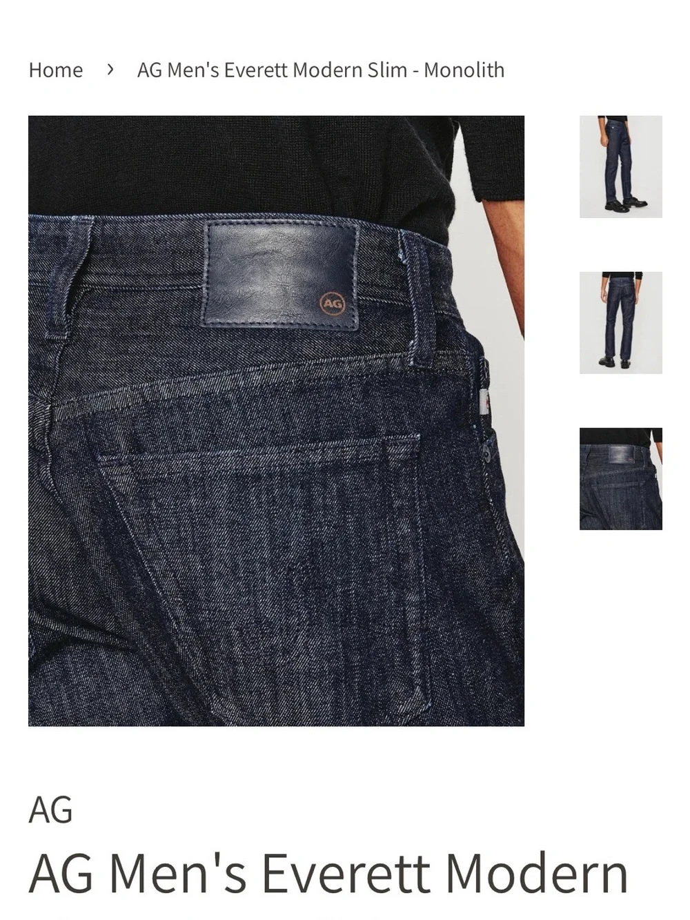 AG ADRIANO GOLDSCHMIED — Men’s Slim Straight Everett Jean